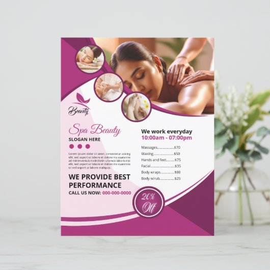 Spa en schoonheidssalon Flyer Sjabloon (Staand voorkant)