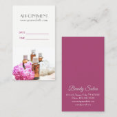 SPA Essentiële Olie Massage Aromatherapie Afspraak Afsprakenkaartje (Voorkant / Achterkant)
