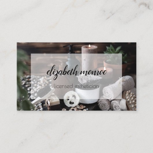 Spa Esthetician Salon Script Calligrafie Visitekaartje (Voorkant)