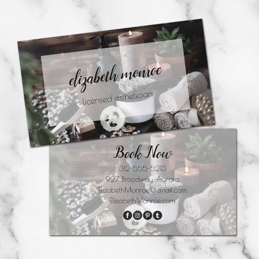 Spa Esthetician Salon Script Calligrafie Visitekaartje
