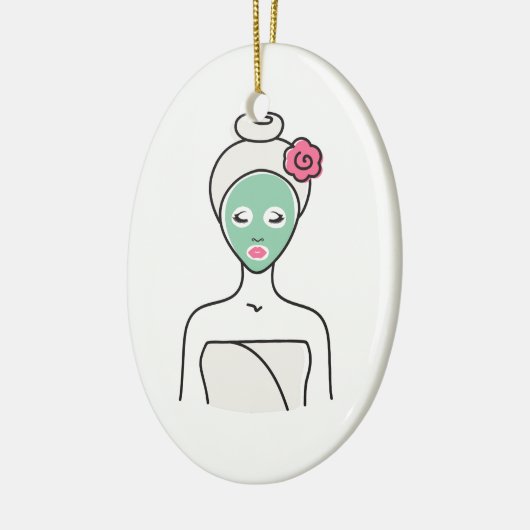 Spa Facial Woman Keramisch Ornament (Links)