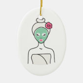 Spa Facial Woman Keramisch Ornament (Voorkant)