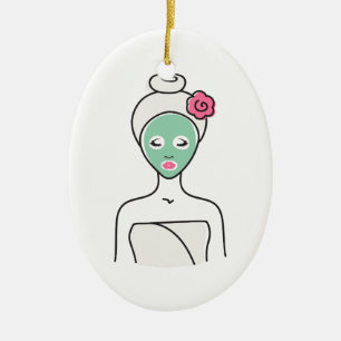 Spa Facial Woman Keramisch Ornament
