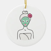 Spa Facial Woman Keramisch Ornament (Voorkant)