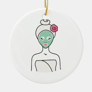 Spa Facial Woman Keramisch Ornament