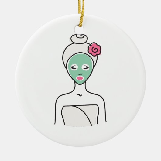 Spa Facial Woman Keramisch Ornament (Voorkant)