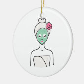 Spa Facial Woman Keramisch Ornament (Links)