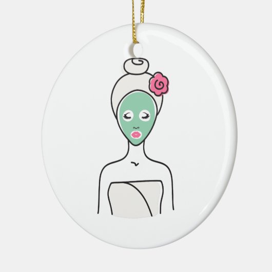 Spa Facial Woman Keramisch Ornament (Links)
