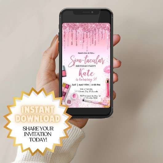 Spa Feest Glam Meisje Verjaardagsfeest Kaart