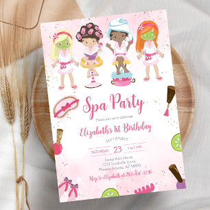 Spa-feest Glamour en Chique Verjaardagsuitnodiging Kaart