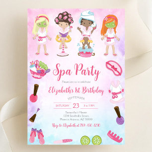 Spa-feest glans en glamour verjaardagsuitnodiging kaart