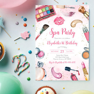 Spa-feest glans en glamour verjaardagsuitnodiging kaart