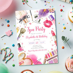 Spa-feest glans en glamour verjaardagsuitnodiging kaart