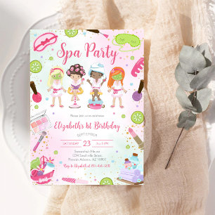 Spa-feest glans en glamour verjaardagsuitnodiging kaart