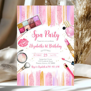 Spa-feest glans en glamour verjaardagsuitnodiging kaart