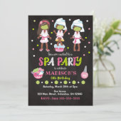 Spa-feest make-up verjaardagsuitnodiging kaart (Staand voorkant)