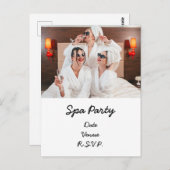 Spa-feest met eigen foto uitnodiging (Voorkant / Achterkant)