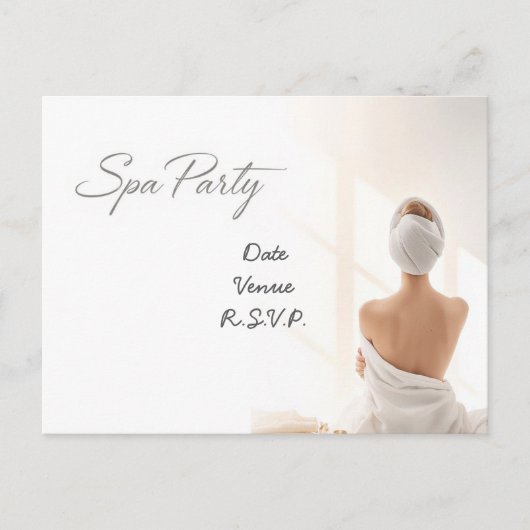 Spa Feest Minimaal Wellness Design Briefkaart (Voorkant)