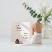 Spa Feest Minimalistisch Wellness Design Briefkaart (Staand voorkant)