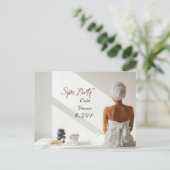 Spa Feest Minimalistisch Wellness Design Briefkaart (Staand voorkant)