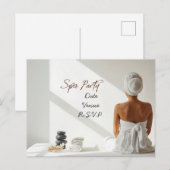 Spa Feest Minimalistisch Wellness Design Briefkaart (Voorkant / Achterkant)