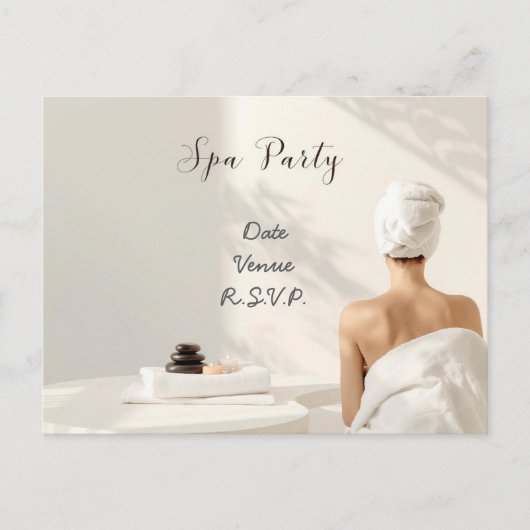 Spa Feest Minimalistisch Wellness Design Briefkaart (Voorkant)