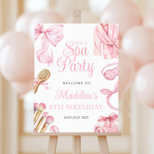 Spa-feest roze verjaardag welkomstbord