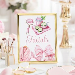 Spa Feest Roze Verjaardags Gezichtsbehandeling Taf Poster