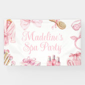 Spa-feest roze verjaardagsfeest banner (Horizontaal)