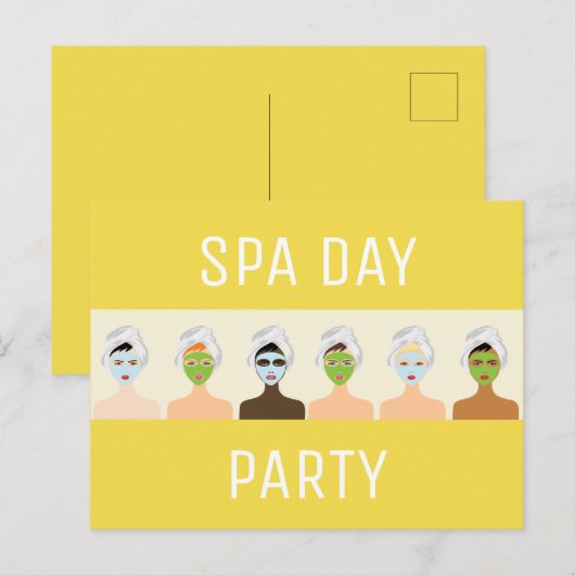 Spa-feest Uitnodiging Briefkaart (Voorkant / Achterkant)