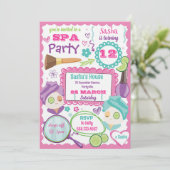 Spa-feest verjaardagsuitnodiging kaart (Staand voorkant)