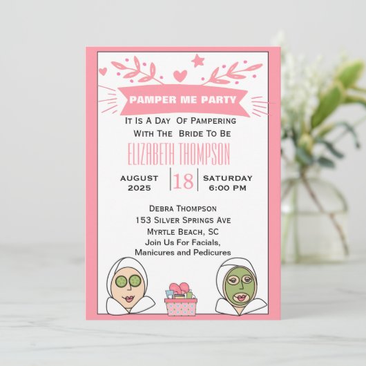 Spa-feest voor de aanstaande bruid kaart (Staand voorkant)