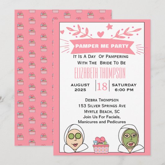 Spa-feest voor de aanstaande bruid kaart (Voorkant / Achterkant)