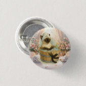 Spa-feest voor kattenliefhebbers ronde button 3,2 cm (Voorkant /achterkant)