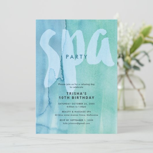 Spa Feestje Kaart (Staand voorkant)