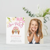 Spa-feestje Kinderverjaardag Foto Kaart (Staand voorkant)