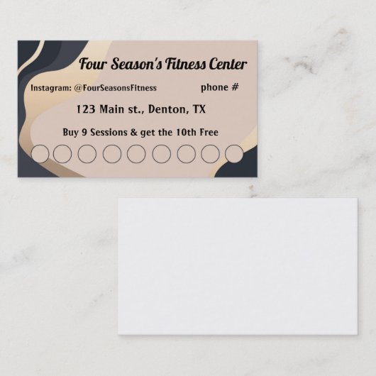 Spa, Fitness, Salon, Nail Salon Loyalty Punch Kaar (Voorkant / Achterkant)