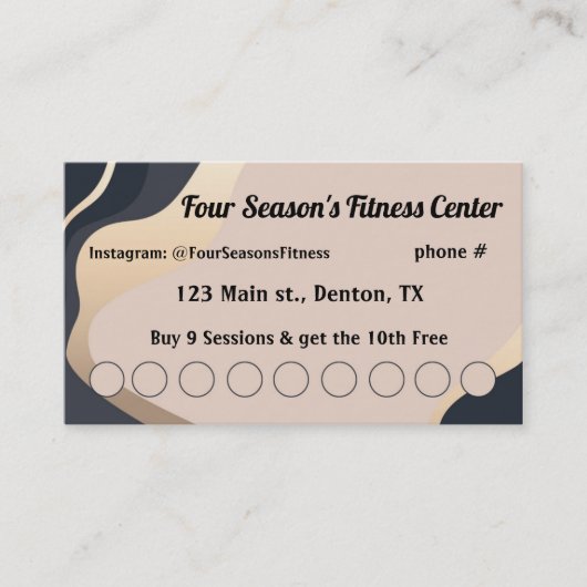 Spa, Fitness, Salon, Nail Salon Loyalty Punch Kaar (Voorkant)