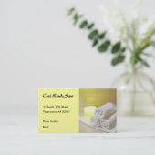 Spa Foto met handdoeken en kaars Afsprakenkaartje (Staand voorkant)