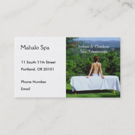 Spa Foto van Outdoor Massage Tafel Afsprakenkaartje