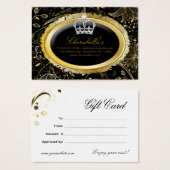 Spa Gift Kaart Spa Elegant Gold Floral Crown (Voorkant /achterkant)