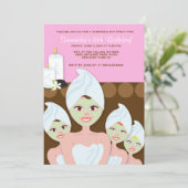Spa Girls Birthday Invitation, elke leeftijd Kaart (Staand voorkant)
