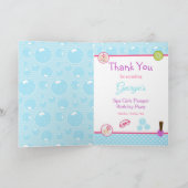 Spa Girls Pamper Birthday Party Bedankkaart (Binnen)
