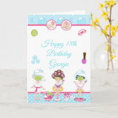 Spa Girls Pamper Birthday Party Kaart (Gele Bloem)