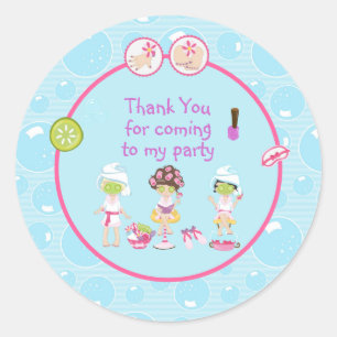 Spa Girls Pamper Birthday Party Ronde Sticker