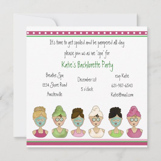 Spa Girls-uitnodiging Kaart (Voorkant)