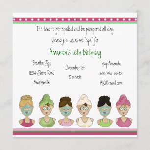 Spa Girls-uitnodiging Kaart