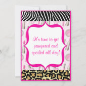 Spa Glamor Girl Birthday Party Kaart (Achterkant)