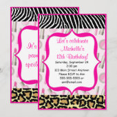 Spa Glamor Girl Birthday Party Kaart (Voorkant / Achterkant)