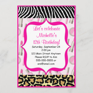 Spa Glamor Girl Birthday Party Kaart